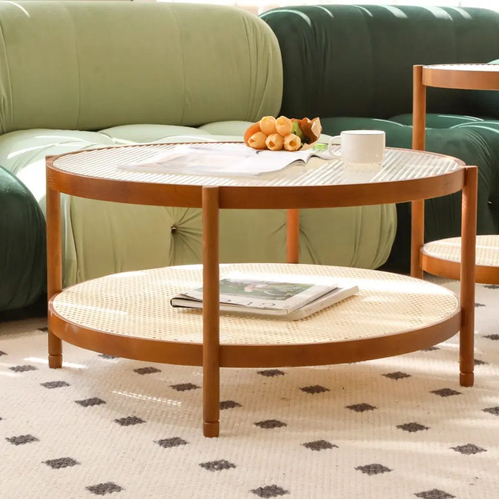 Modern Farmhouse Living Room Coffee Table Set Chic and Elegant Nesting w2105