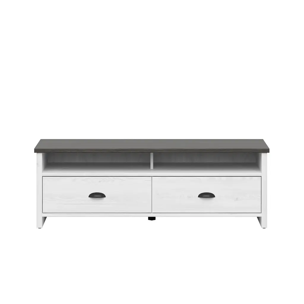 Lifestyle Solutions Harvy Farmhouse TV Stand TVs up to 55 Inches White Finish Wood