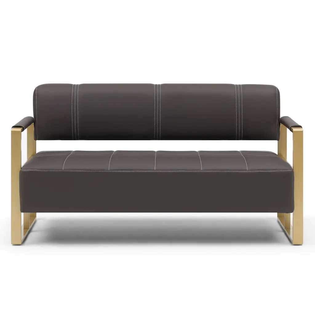 57.9 Inch Width Modern Upholstery Faux Bonded Leather Loveseat Sofa Living Room aijiafurniture
