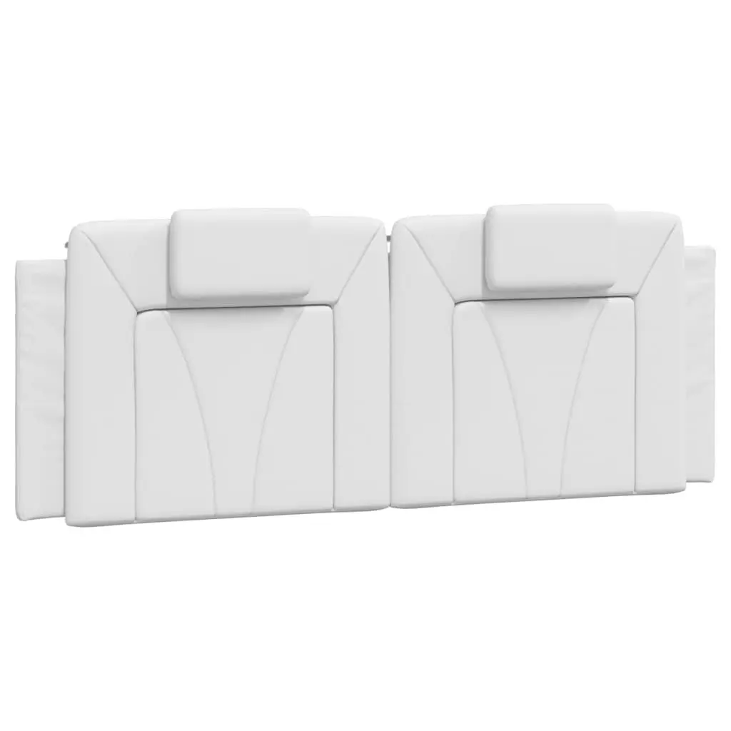 White Faux Leather Headboard Cushion 53.9 Inch - Queen Size Modern Headboard