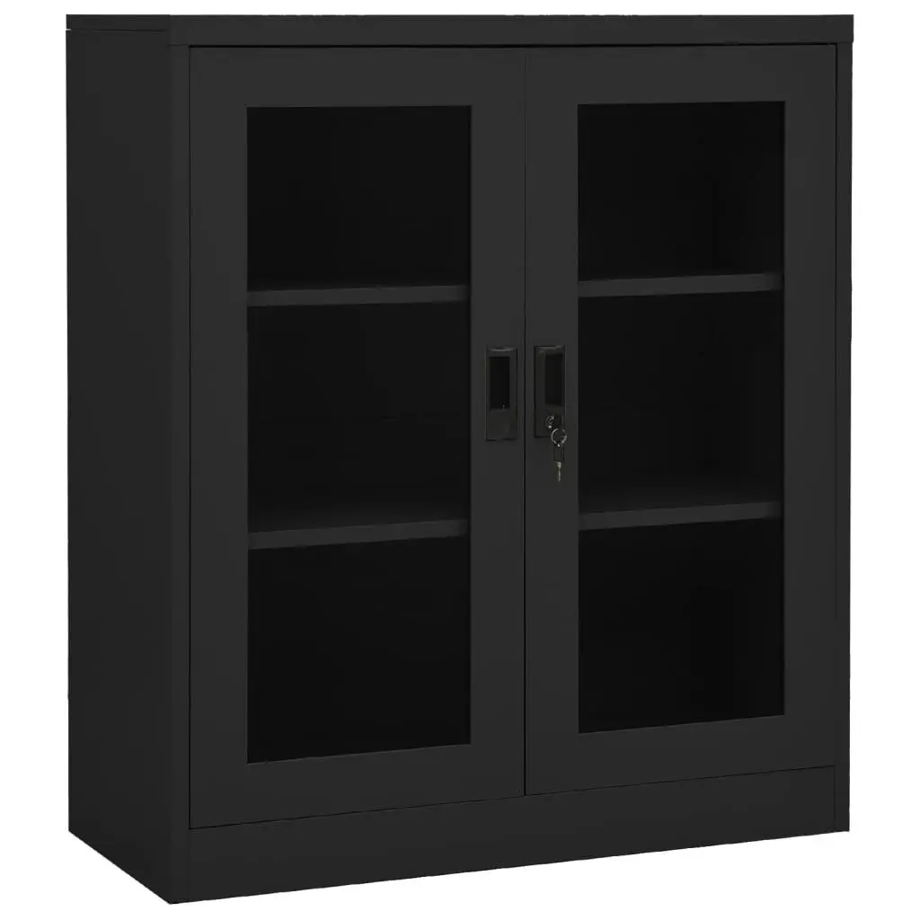 Office Cabinet Anthracite 35.4 Inch Steel Storage Cabinet Shelves