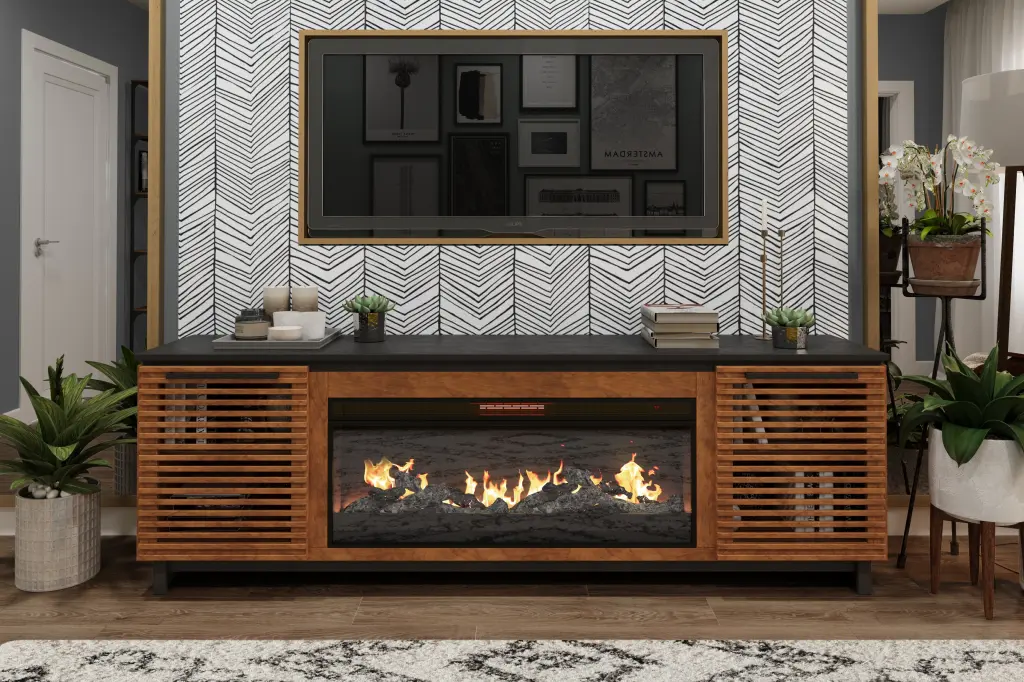 Graceland 86 Inch Fireplace TV Stand Console TVs Up To 100 Inches bridgevine home