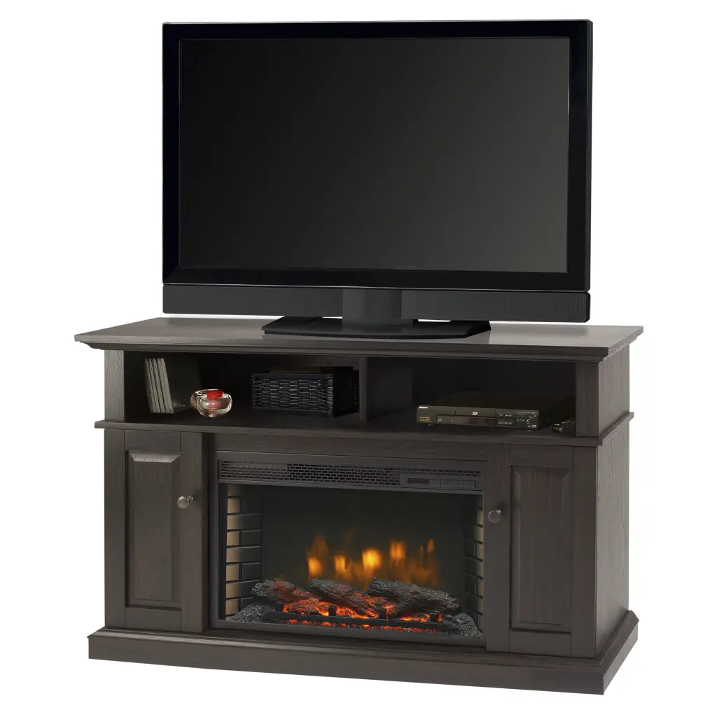 Muskoka Delaney 48 Inch Media Fireplace TV Stand Rustic Brown Finish