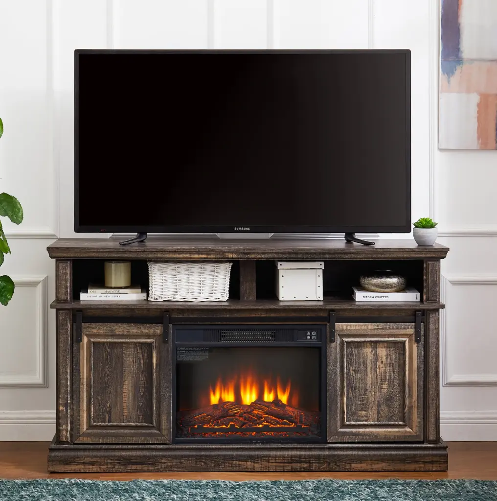 Modern Entertainment Console TV Stand 23 Inch Fireplace Insert yilong furniture