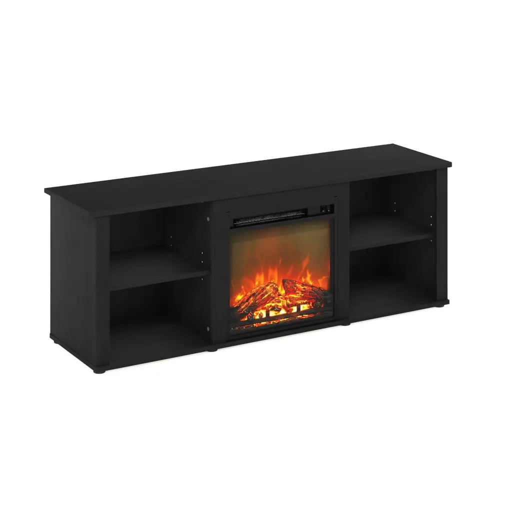 Furinno Montale 60 Inch TV Stand Fireplace Americano