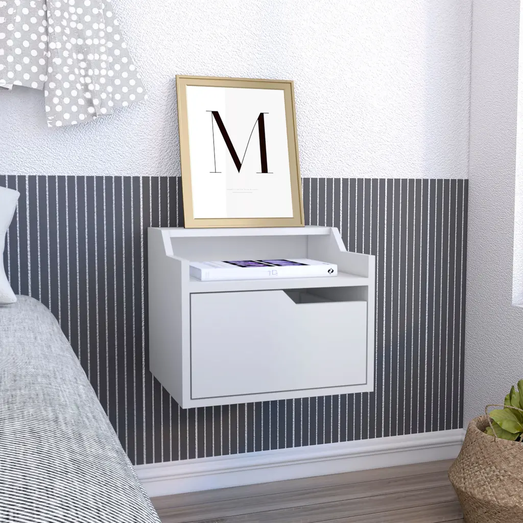 Busan Modern Floating Nightstand Side Table Single Drawer rta mubles colombia