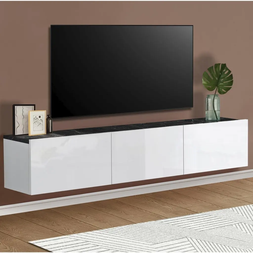 Atelier Mobili Floating TV Stand - Modern Wall Mounted Entertainment Center Living Room