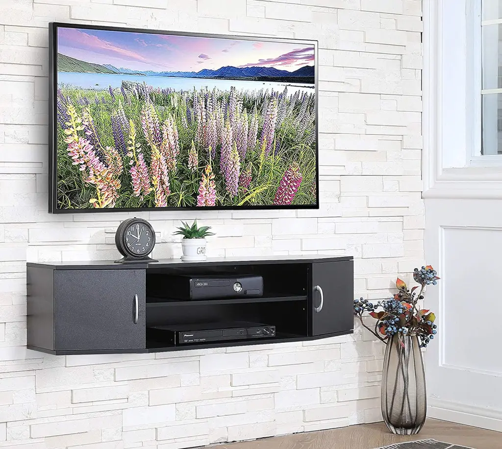 FITUEYES Floating TV Stand TVs up to 50 Inches - Black