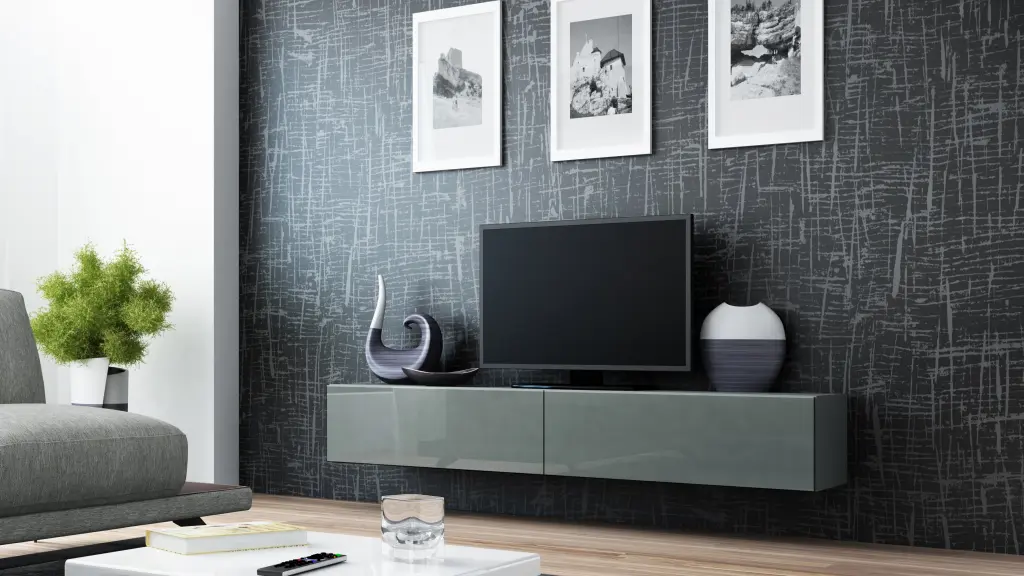 VIGO 1 Modern Floating TV Stand LED TVs up to 80 Glossy Fronts Maxima House