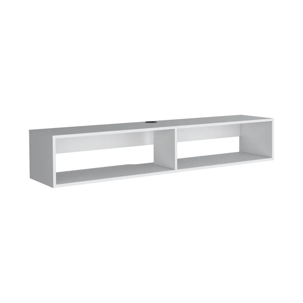 Floating TV Stand Moore Living Room White 60 69 Inches Engineered Wood Media Console treevol furniture