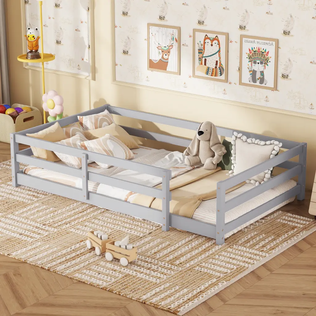 Twin Dimensions Floor Bed Montessori Floor Bed Fence Kids Bed e-tron