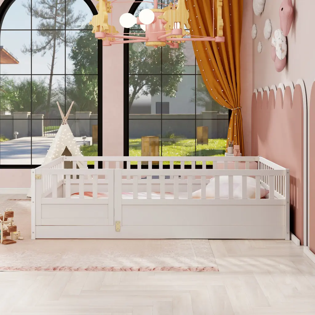 Full Size Floor Bed Integral Construction and High Safety Rails srh