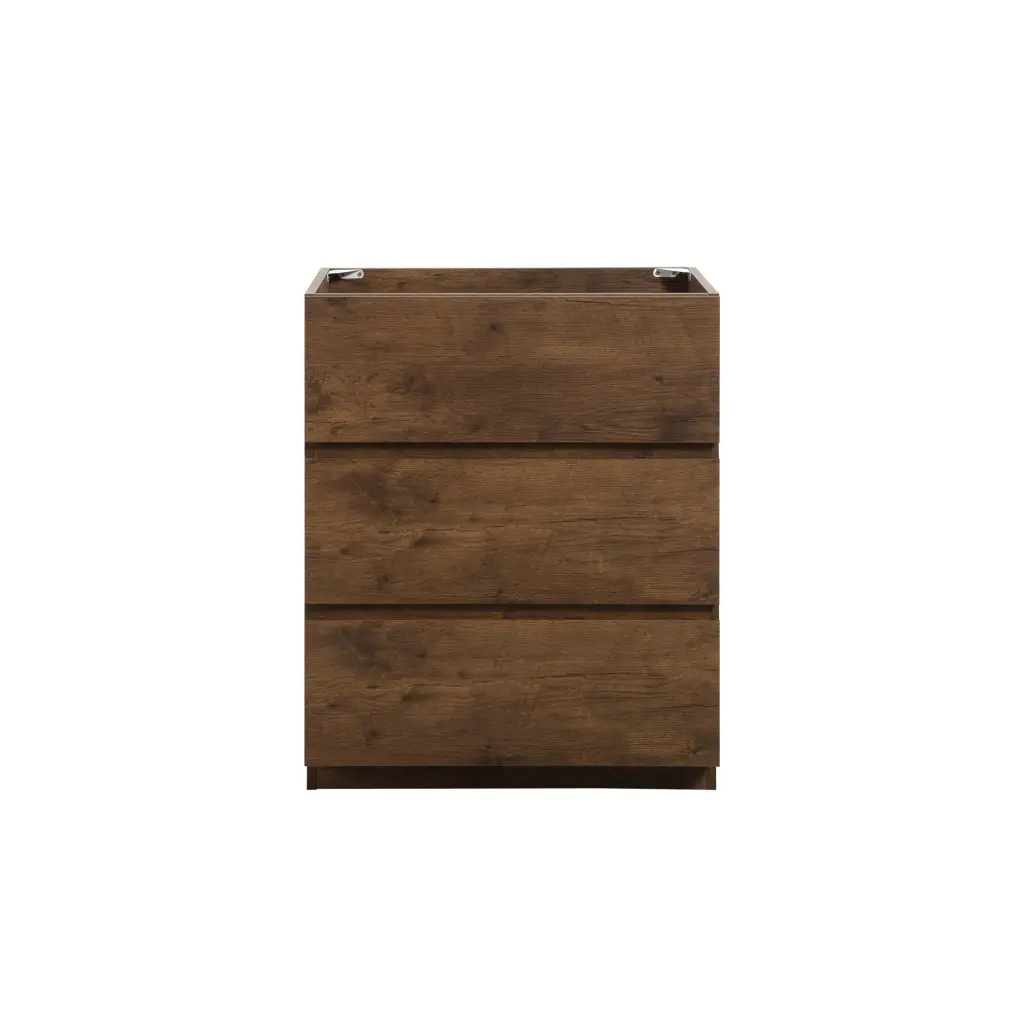 Alice 24F 105 Floor Cabinet Without Basin Walnut Hue Three Drawers Storage Cabinet abay home