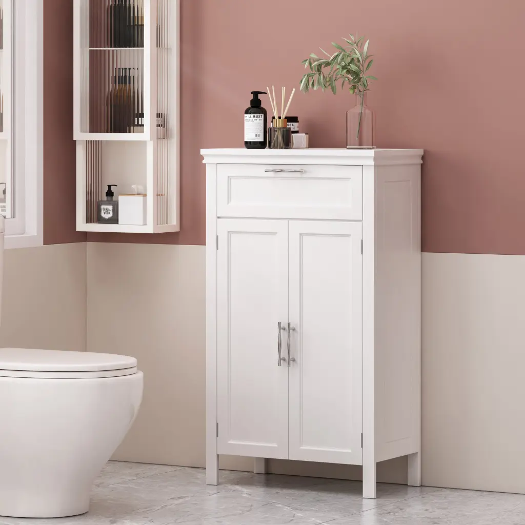 Floor Cabinet White MDF Living Room or Bedroom nh-bo