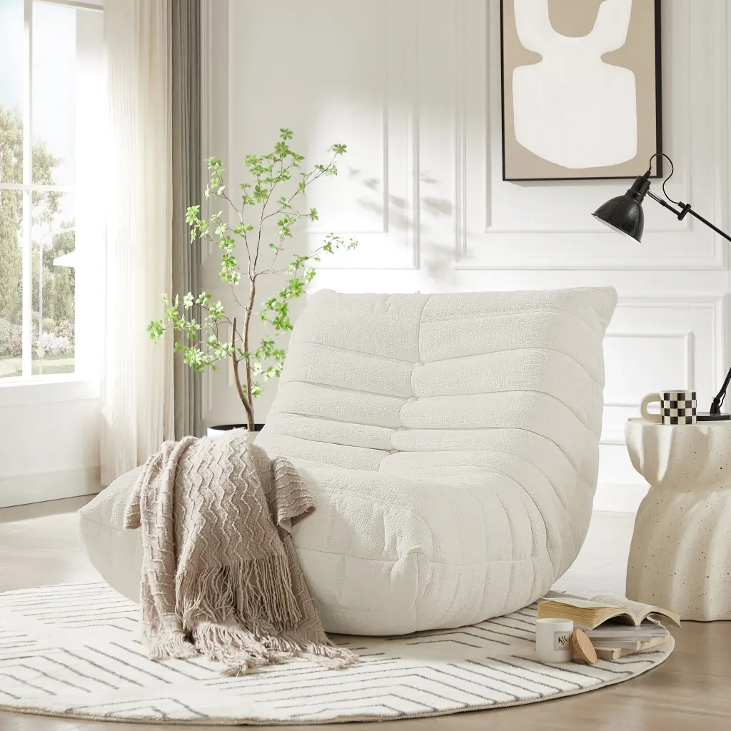Fireside Chair Lazy Floor Sofa Accent Bean Bag Couches Modern Armless aries furniture