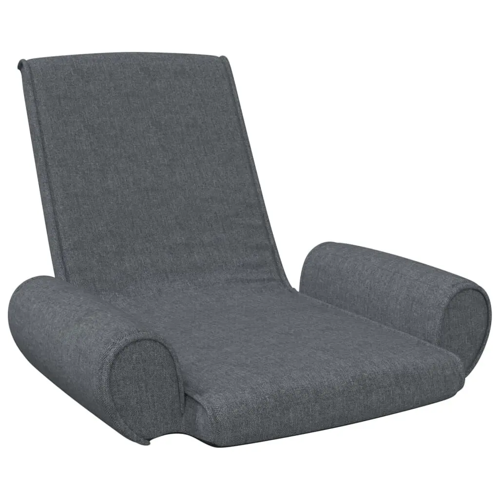Folding Floor Chair Dark Gray Fabric Portable Seating