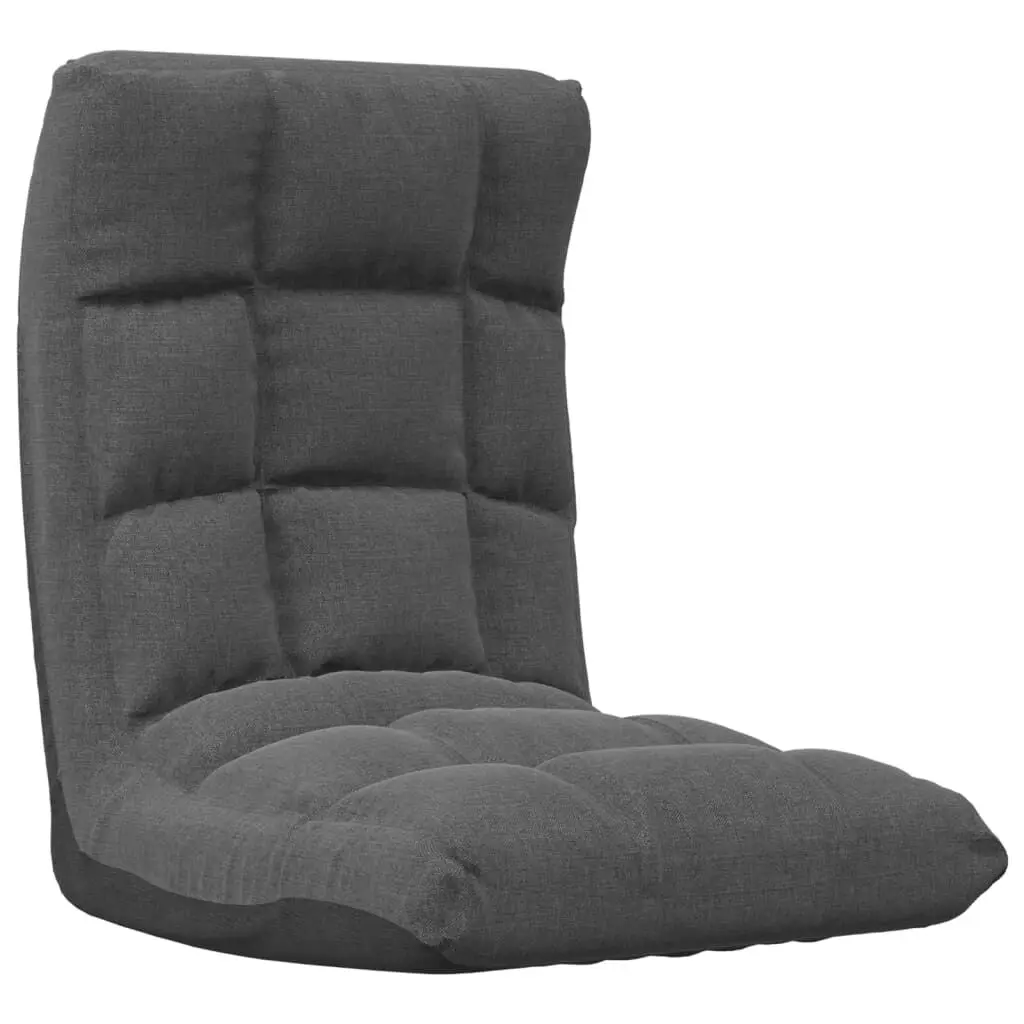 Folding Floor Chair Dark Gray Fabric Portable Seat