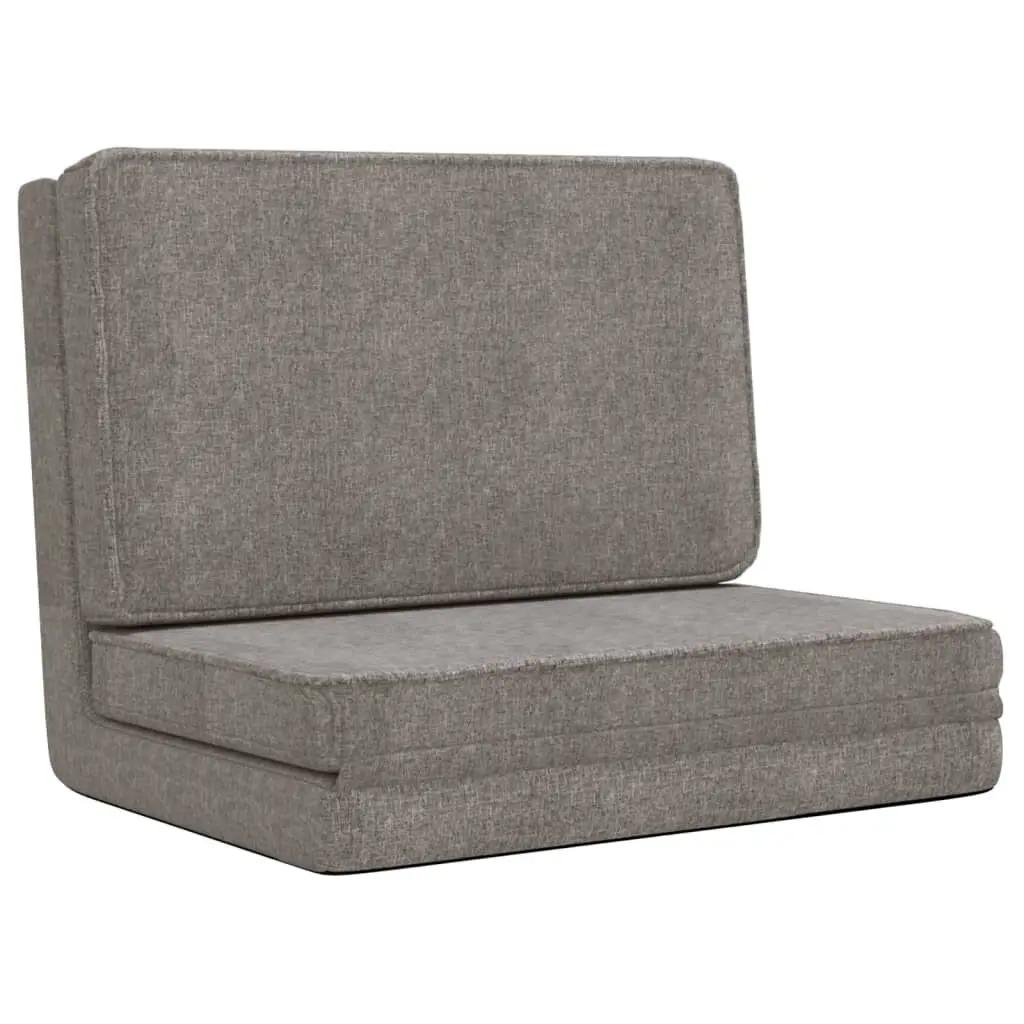 Folding Floor Chair Light Gray Fabric Portable Seat Indoor Outdoor Use