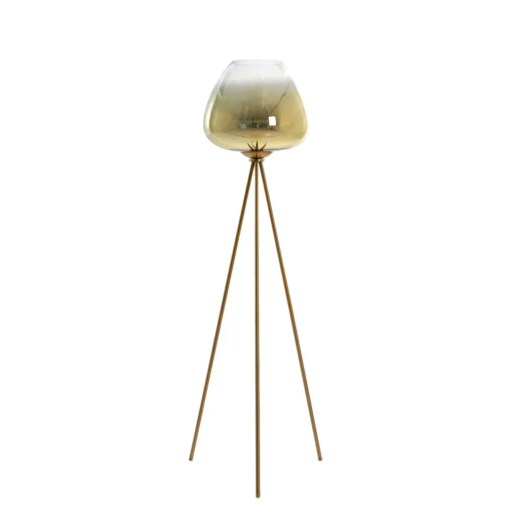 Mayson Floor Lamp - Gold & Espresso Glass