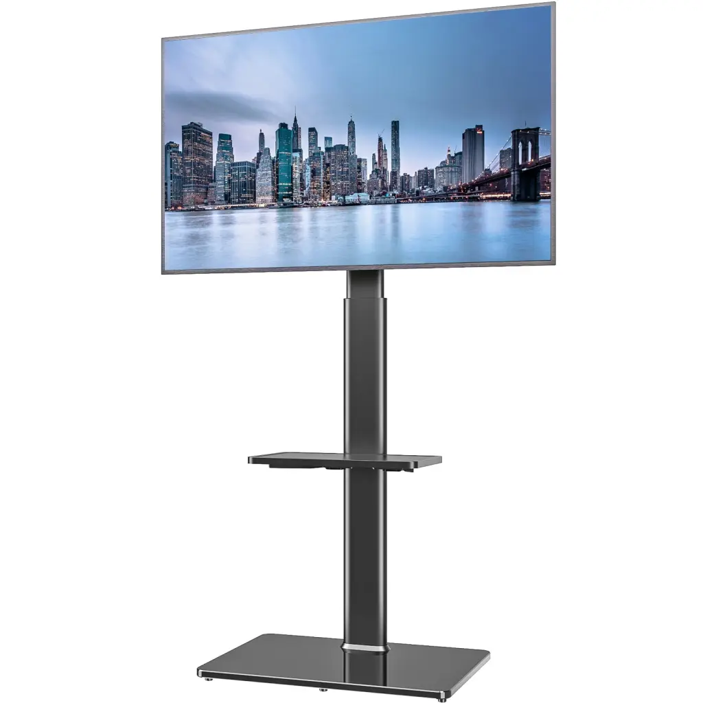 Universal Floor TV Stand Swivel Mount 19 to 43 Inch LCD LED TVs Black Hemudu