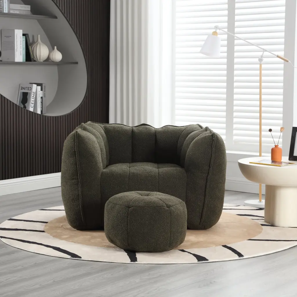 Soft Bean Bag Chair High Resilient Foam Chips Living Room Comfort meigaosofa
