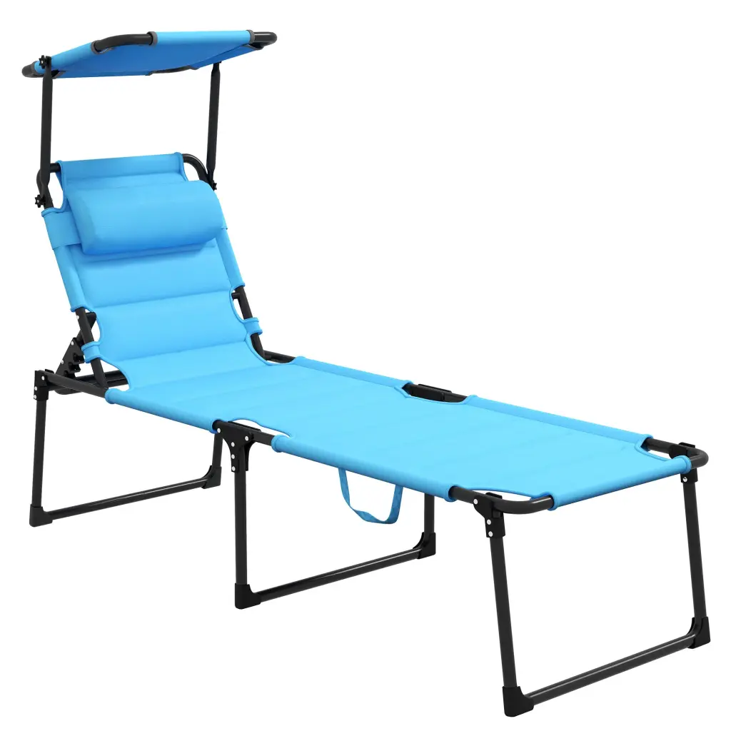 Outsunny Outdoor Lounge Chair Customizable Backrest and Folding Design aosom business