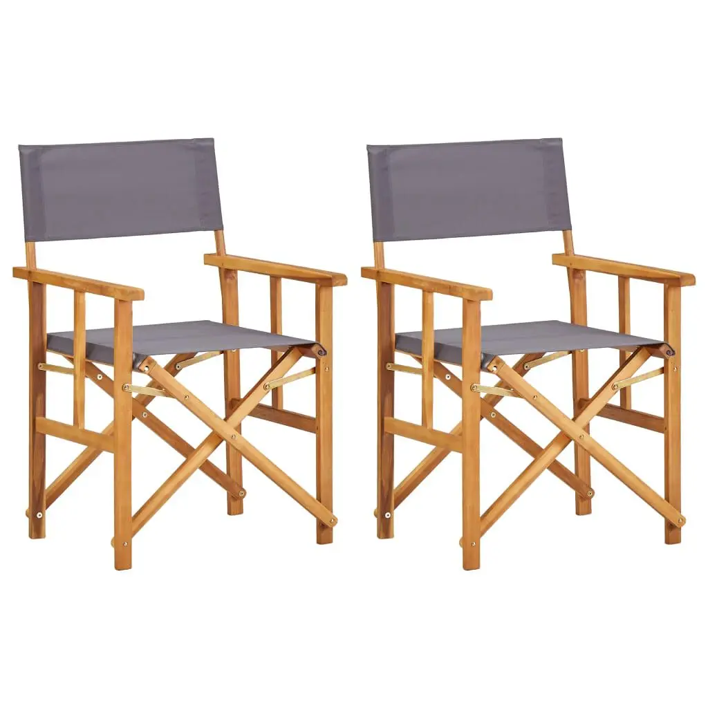 Director's Chairs 2 pcs Solid Acacia Wood Foldable Indoor Outdoor