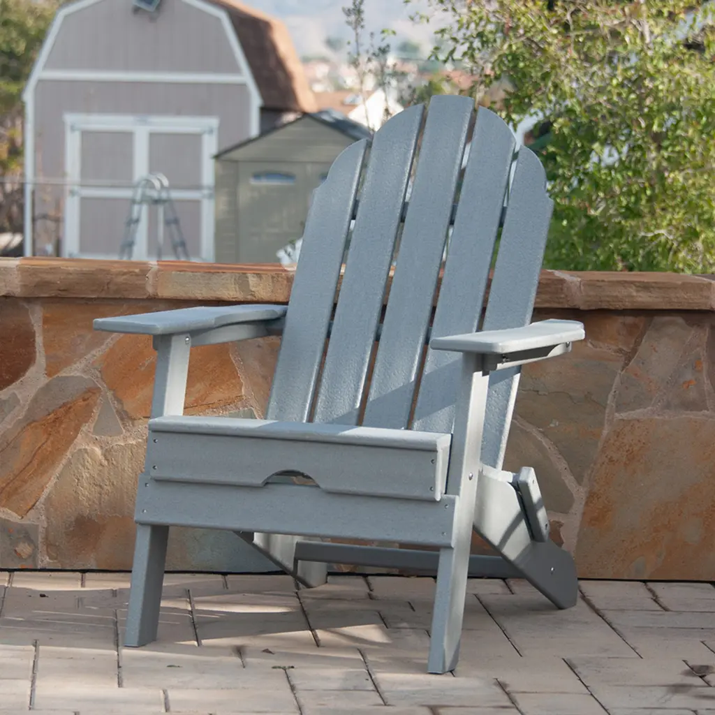 HDPE Folding Adirondack Chair, Ultra Long-Lasting Weather Resistant Outdoor Design red oak creations