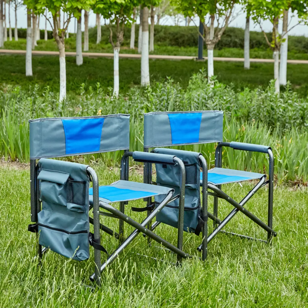 2 Piece Padded Folding Outdoor Chair Storage Pockets Featherweight rnb