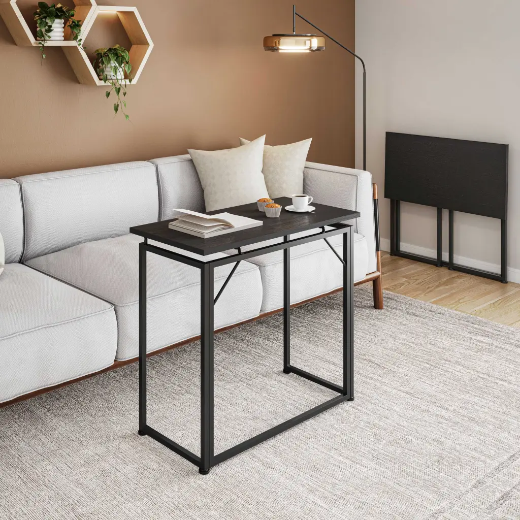 Techni Mobili 31.5 Inch Folding Desk Small Spaces No Assembly Required technimobili