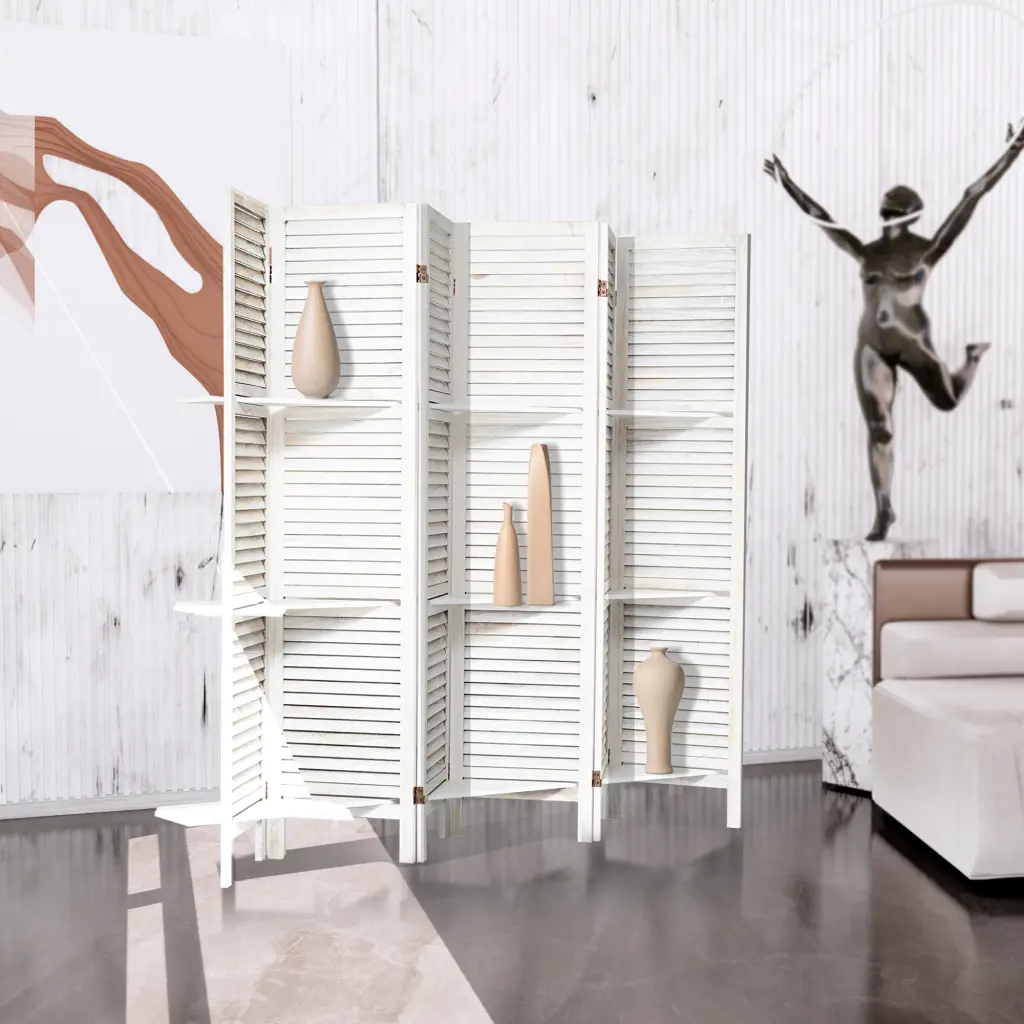 Room Divider Shelves 6 Panel Room Dividers and Folding Privacy Screen w2701