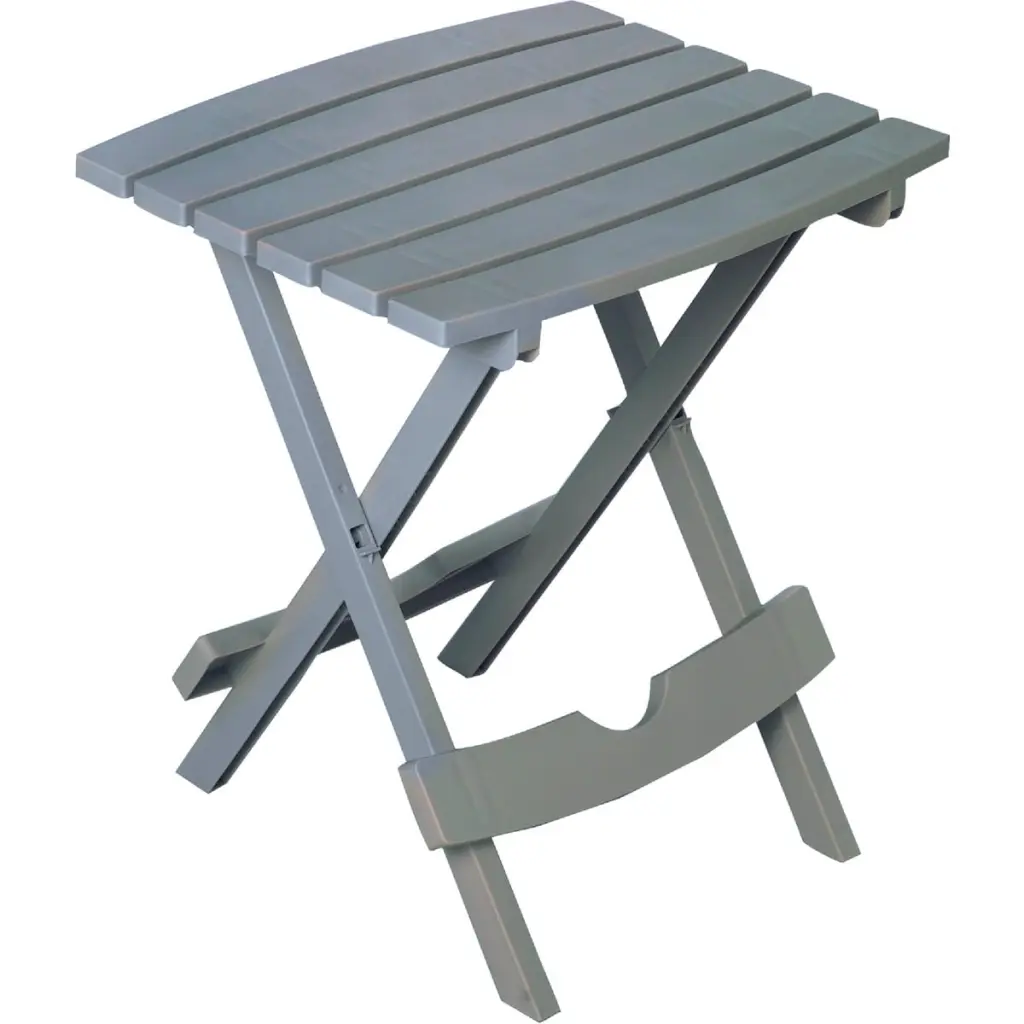 Adams Quik-Fold Gray 15 x 17.5 Inch Rectangle Resin Folding Side Table