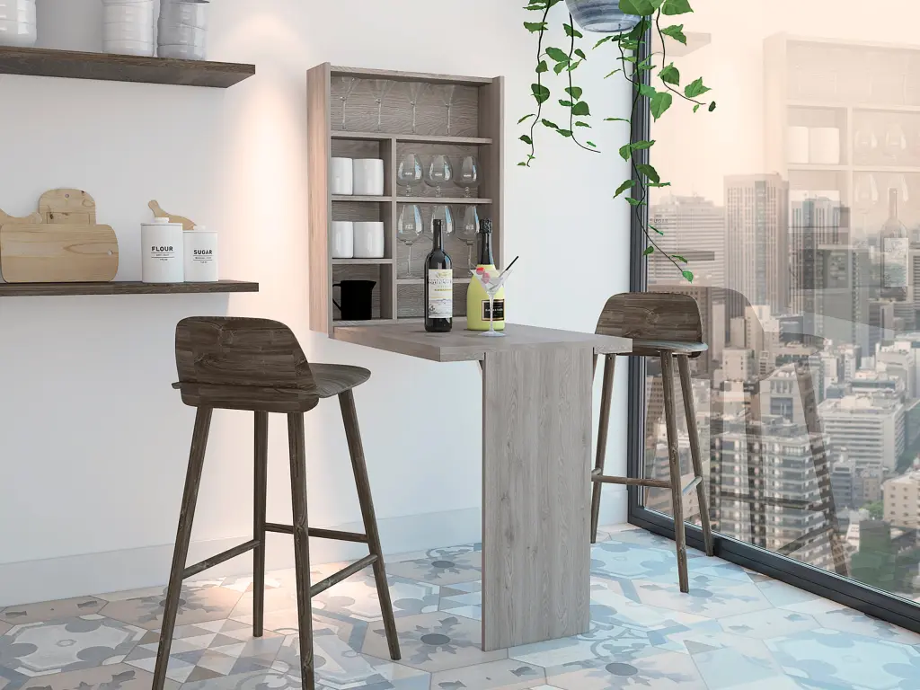 Dalton Collapsible Table Base And Shelves Light Gray Folding Primary Furniture rta mubles colombia