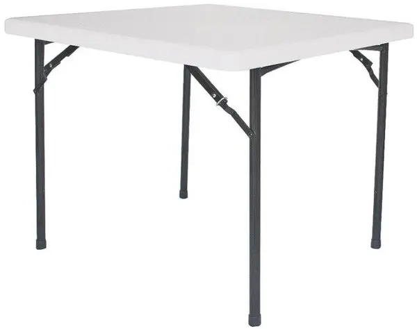 Simple Spaces BT036X001A Square Folding Table 36 Inch White Portable