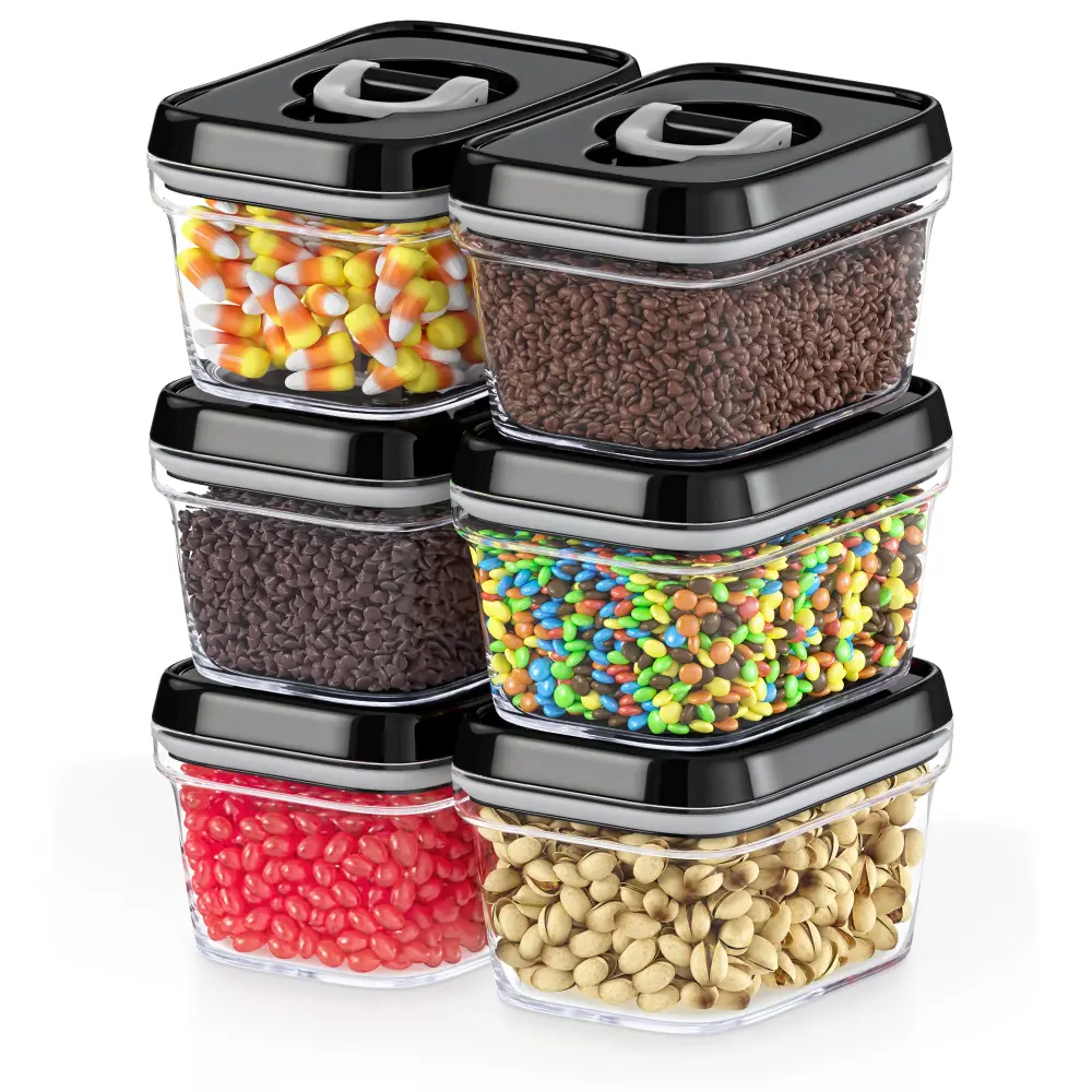 Airtight Food Storage Containers Lids Small Candy Bin – 6 Piece Adjust