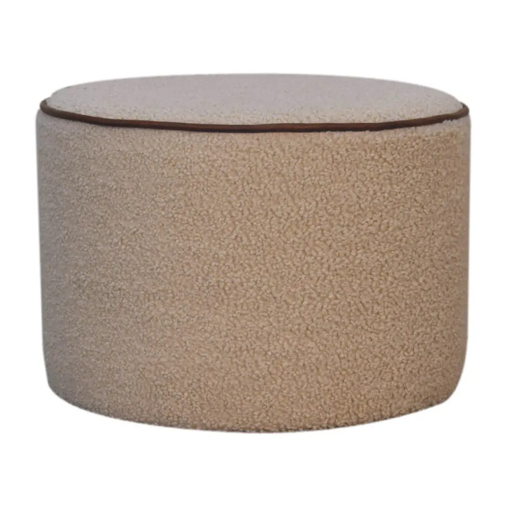 Serenity Large Round Footstool Chestnut Solid Wood artisan furniture