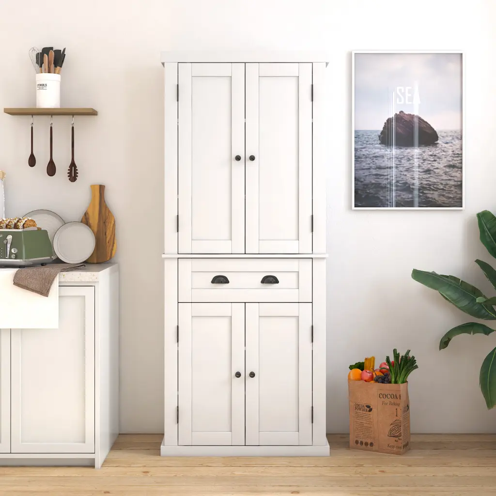 72 Kitchen Pantry Storage Cabinet Traditional Freestanding Cupboard shouguang simaite trade co.ltd