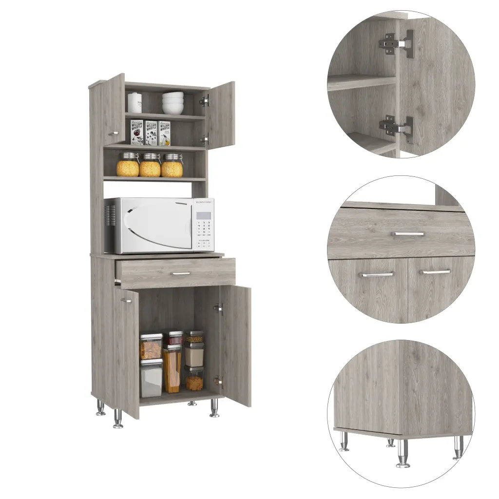 Santa Maria 1 Drawer 1 Shelf Area Pantry Adjustable Metal Legs furniture max