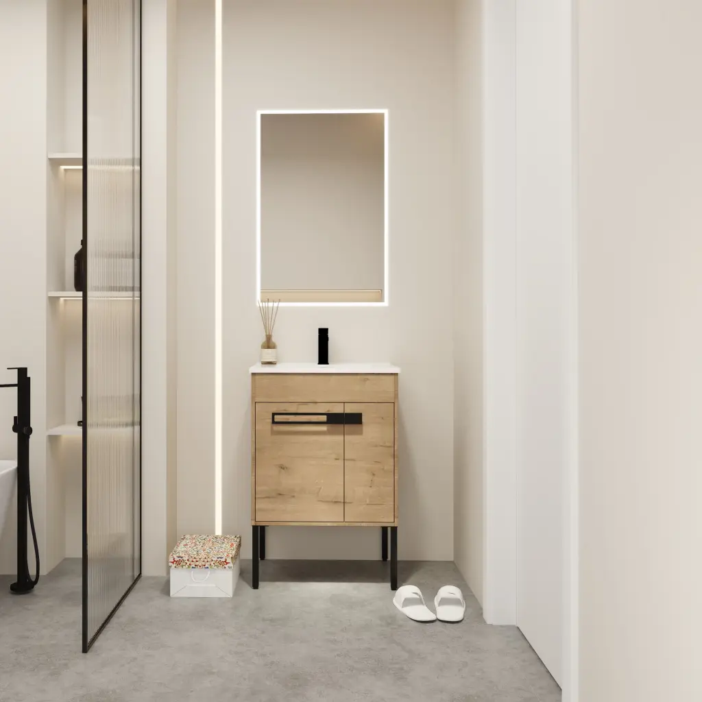 24 Inch Bathroom Vanity Sink Freestanding Or Floating Vanity Storage g-lemon