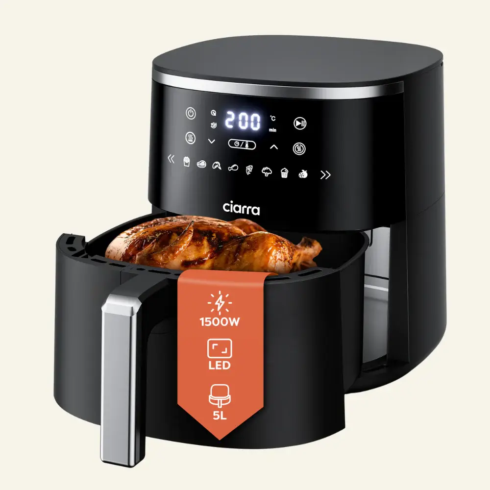 Gadgets 8--1 Friggitrice ad aria non tossica, friggitrice ad aria da 5,3 Qt con cestello antiaderente e lavabile lavastovi...
