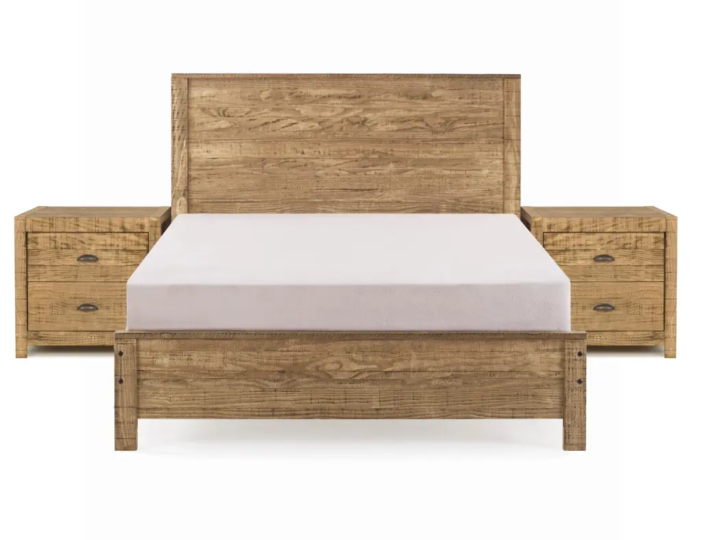 Albany 3 Piece Full Bed Set Heavy Duty Solid Wood Bed Frame brazil sustainable solid wood furniture