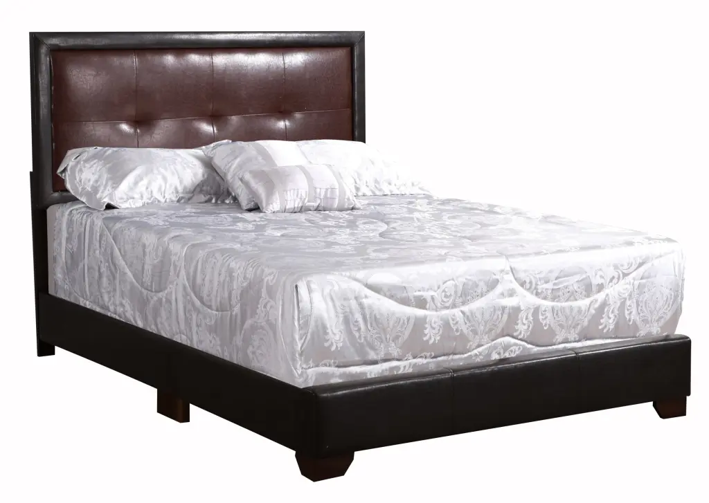 Panello G2582 FB Up Full Bed Dark Brown Foam PU glory furniture