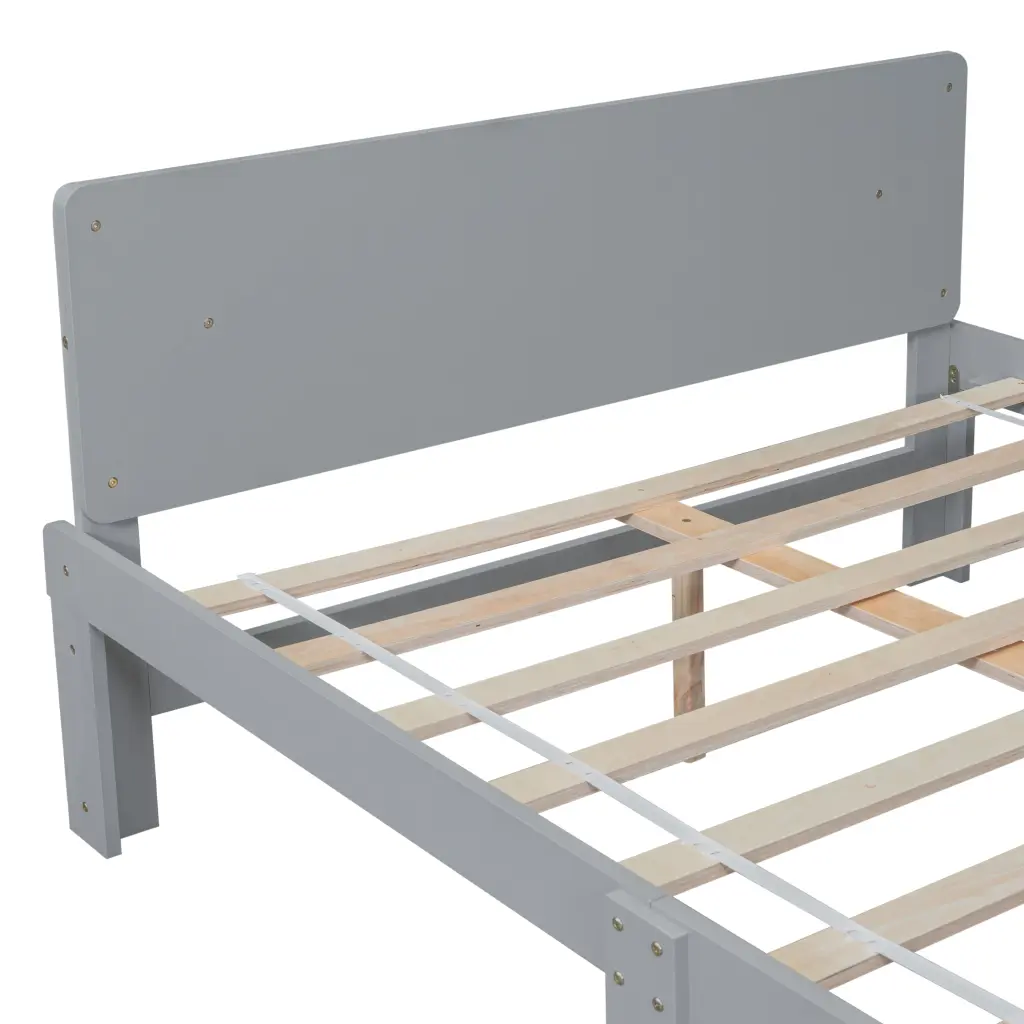 Full Bed Footboard Bench Grey Wood Bedroom American Design inspirit