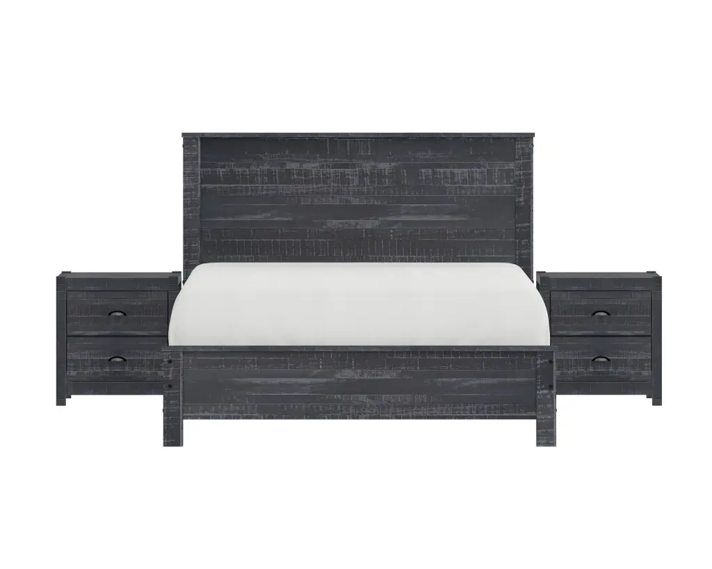Albany 3 Piece Full Bed Set Heavy Duty Solid Wood Full Dimensions Bed Frame brazil sustainable solid wood furniture