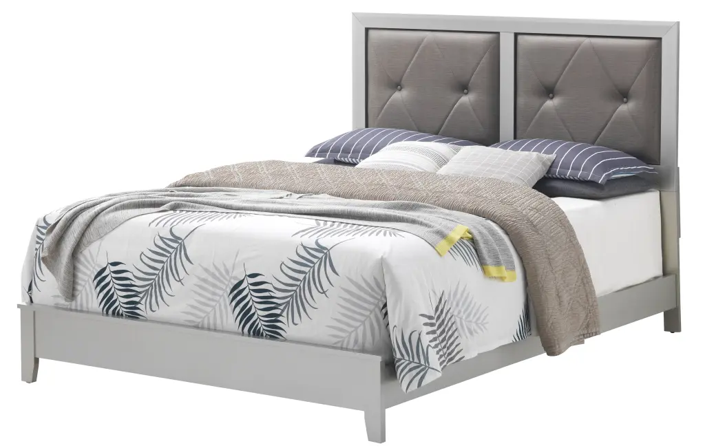 Primo G1333A FB Full Bed Silver Champagne MDF Modern Bed Frame glory furniture