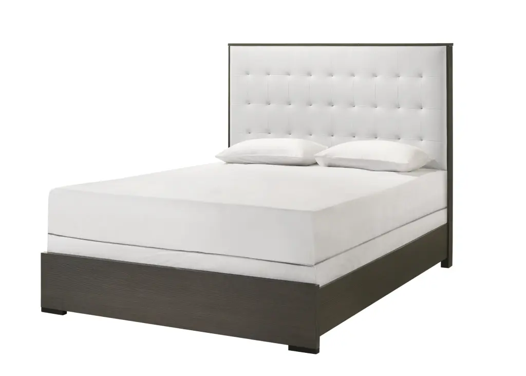 Contemporary Upholstered Full Size Panel Bed Button Tufted Headboard kanepe