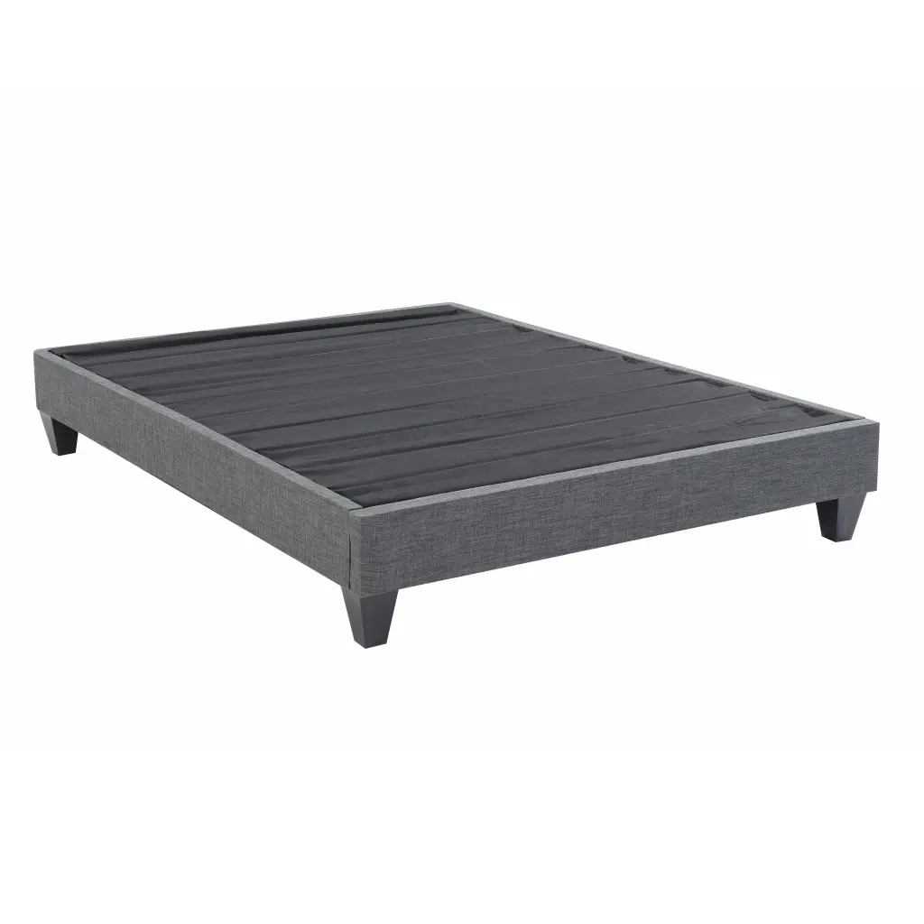 Contemporary Upholstered Platform Bed Full Size Linen Like Polyester Fabric kanepe