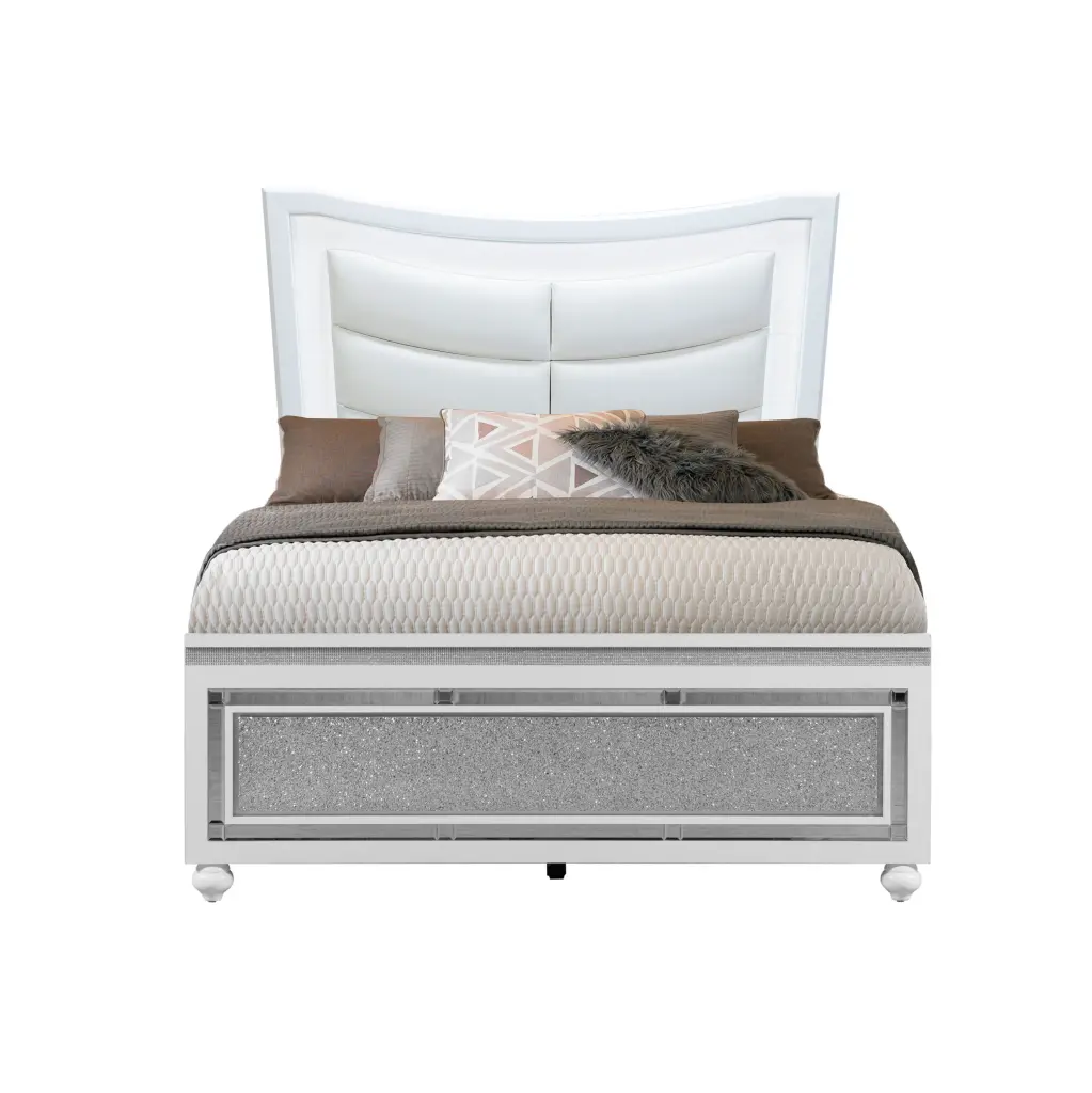 Maloise White Full Bed Solid Timber MDF Frame luxe modern furniture