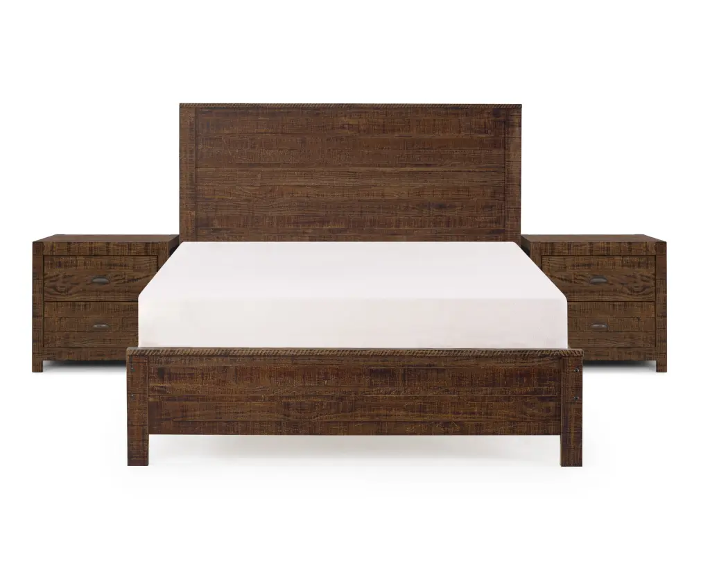 Albany 3 Piece Full Bed Set Heavy Duty Solid Wood Full Size Bed Frame brazil sustainable solid wood furniture