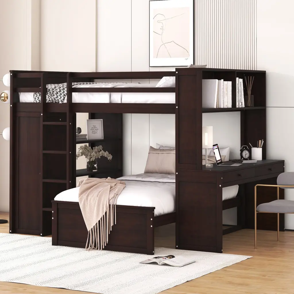 Full Dimensions Loft Bed Twin Dimensions Stand Alone Bed Shelves Desk And Ladder lucky furniture